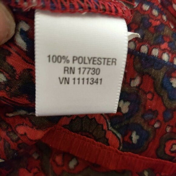 ☀ Converse Womens Red Sheer Floral Pullover Long Sle - Picture 6 of 8